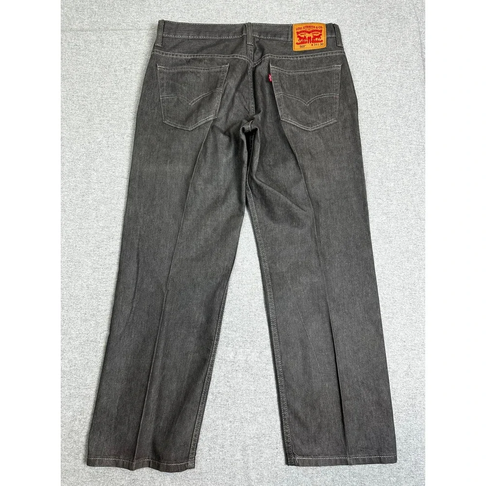 Levis 569 Loose Straight Jean 34x30 (28 ins) Gray Black Denim Wide Leg Skater